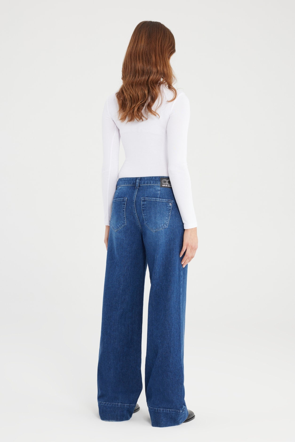 COJ Jeans donker blauw wide straight fit lengte 30 model Layla dark blue