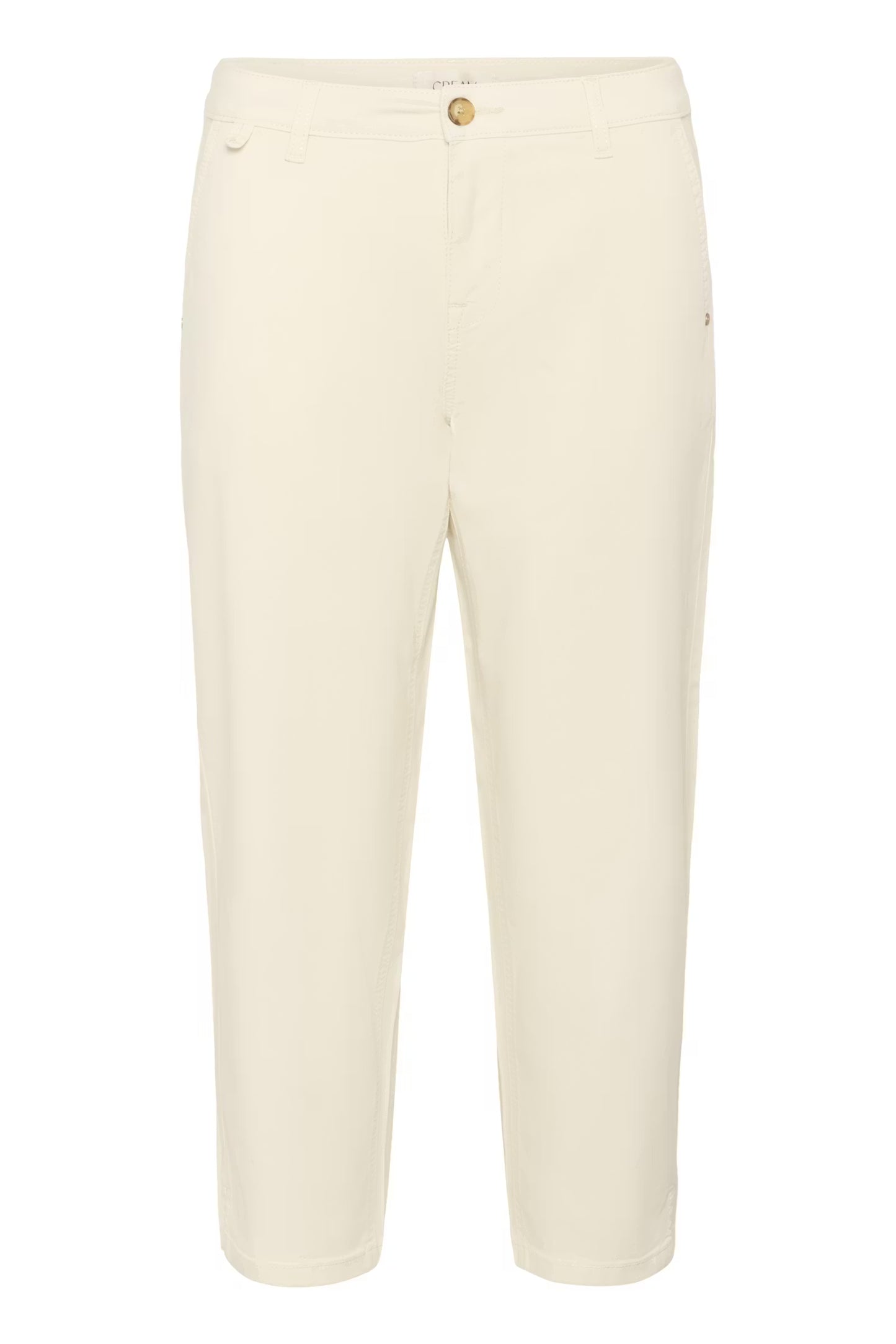 Cream capri twill broekje creme beige model CRberta turtledove white