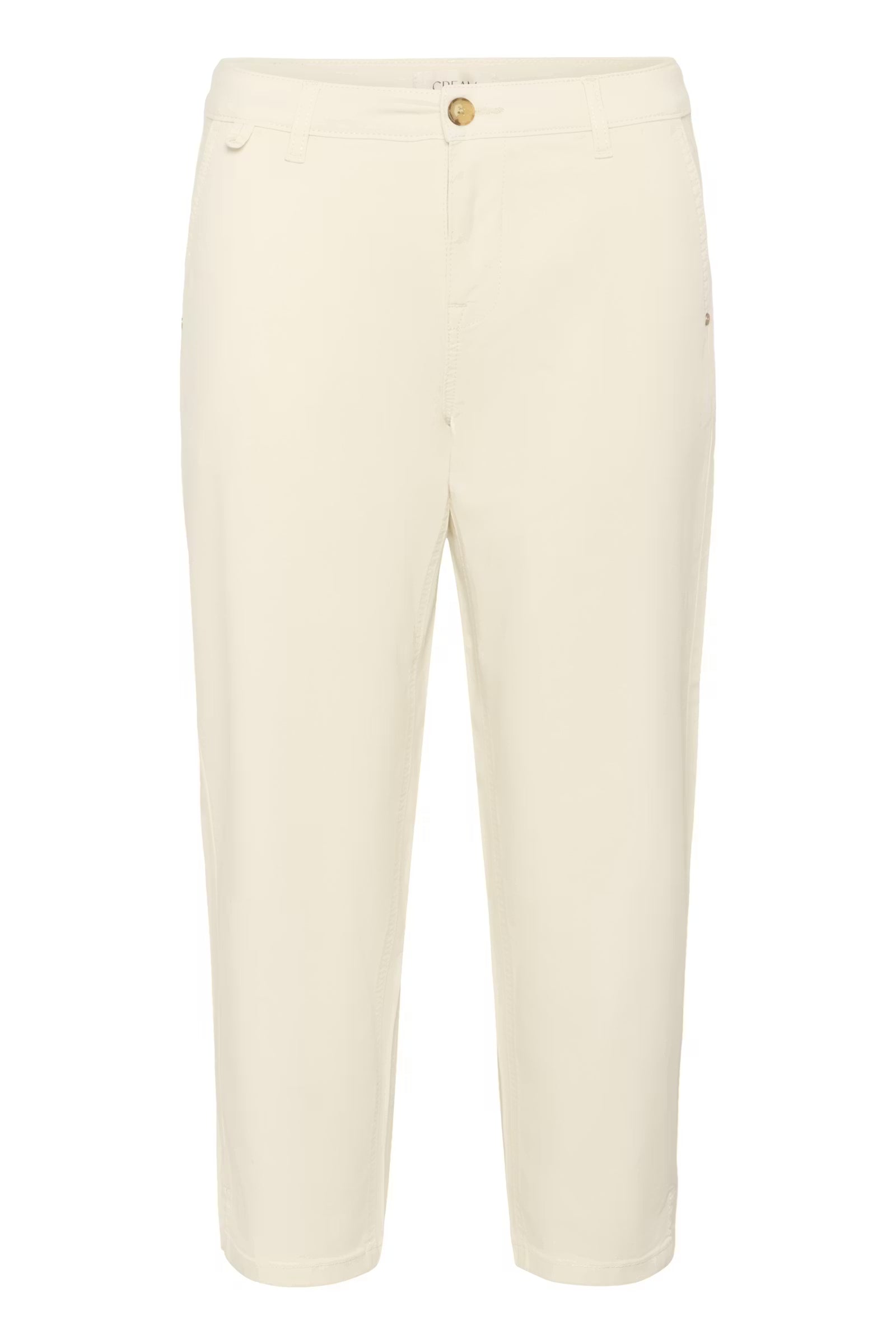 Cream capri twill broekje creme beige model CRberta turtledove white