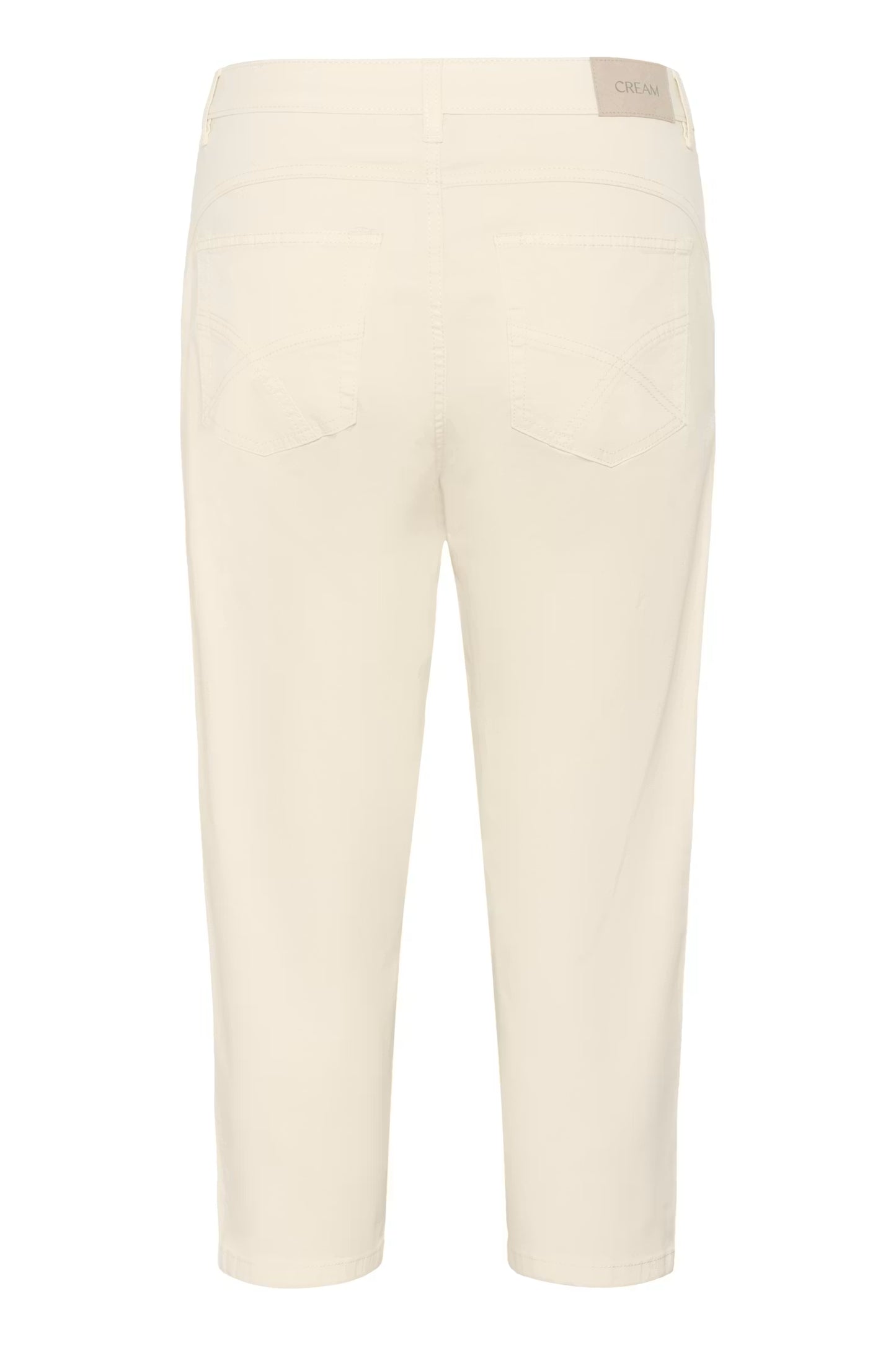 Cream capri twill broekje creme beige model CRberta turtledove white