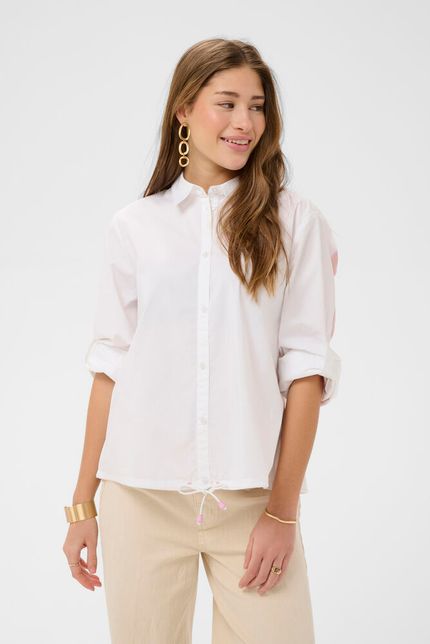 Cream blouse offwhite met roze streep model CRestela short shirt