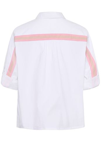 Cream blouse offwhite met roze streep model CRestela short shirt