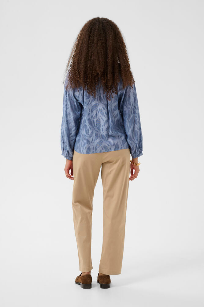 Cream blouse blauw met print model CRloui stonewash