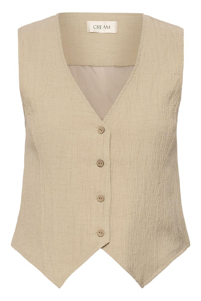 Cream gilet CRalva top travertine melange nature