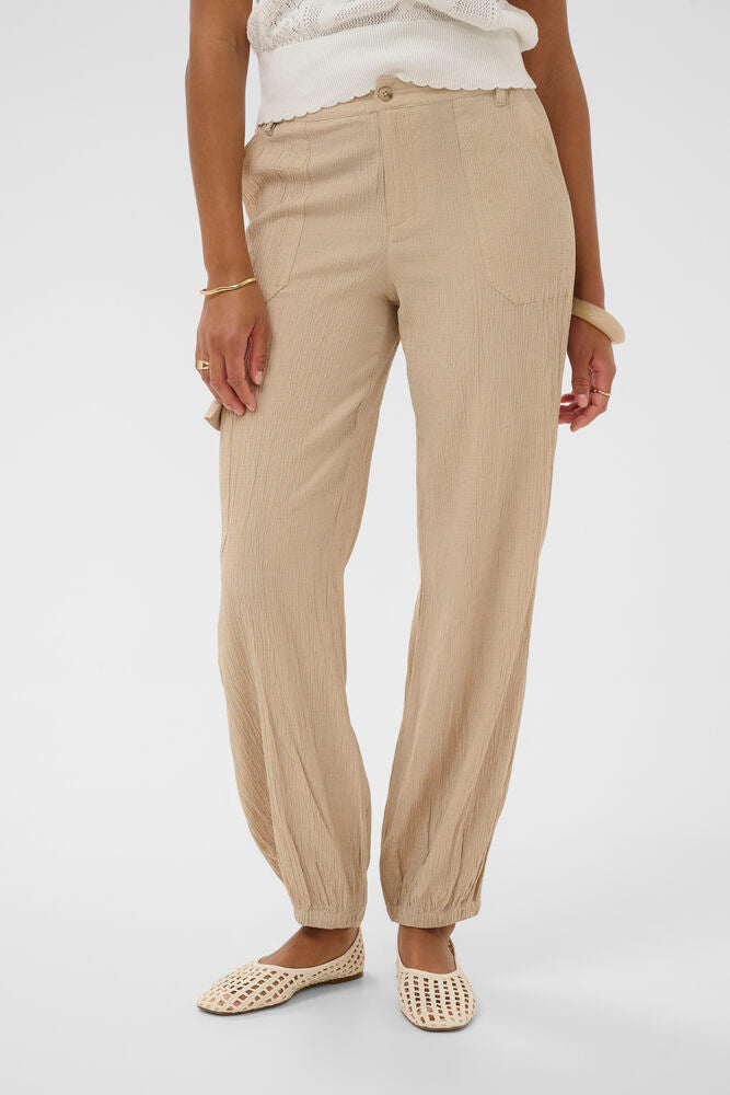 Cream broek beige model CRalva travertine melange