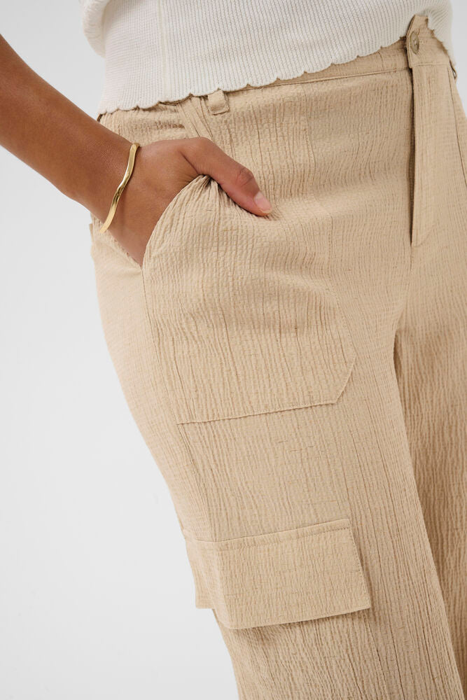 Cream broek beige model CRalva travertine melange 