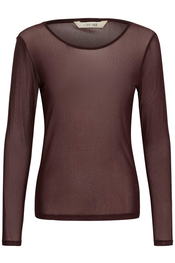 Cream longsleeve mesh bordeaux rood model CRdora Fudge