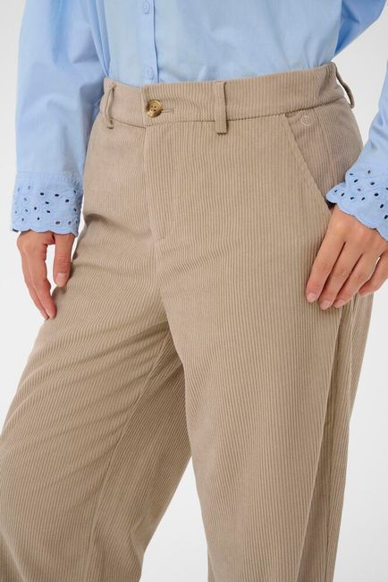 Cream broek zandkleur beige rib model CRkanna Corduroy pant cobblestone lengte 32