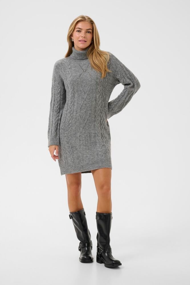 Cream jurk gebreid grijs loose fit model CRskie grey melange