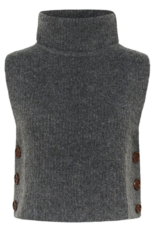 Cream spencer donker grijs model CRstarfi short knit slipover granite gray melange