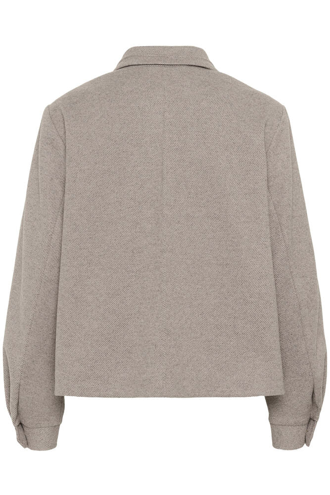Cream jas zandkleur licht bruin model CRjaze short coat jacket brown lentil melange