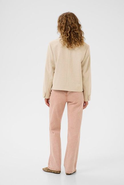 Cream jasje beige gemeleerd model CRcessie short coat savannah tan melange