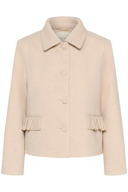 Cream jasje beige gemeleerd model CRcessie short coat savannah tan melange