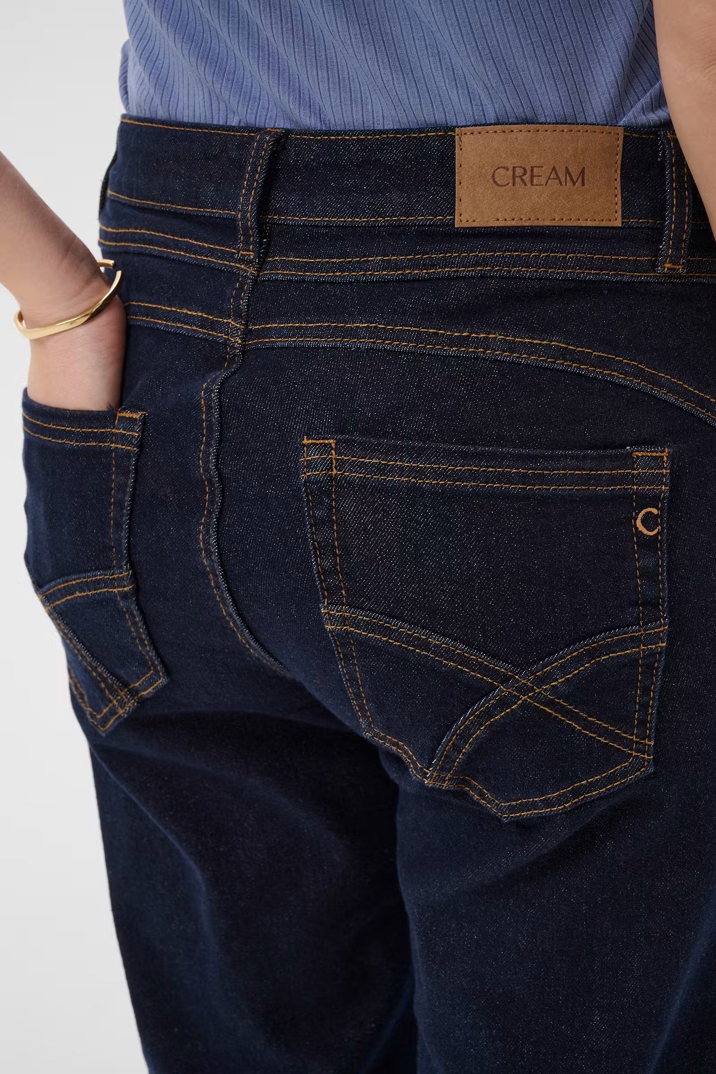 Cream jeans donker blauw model CRlone straight leg cape breton rinse blue