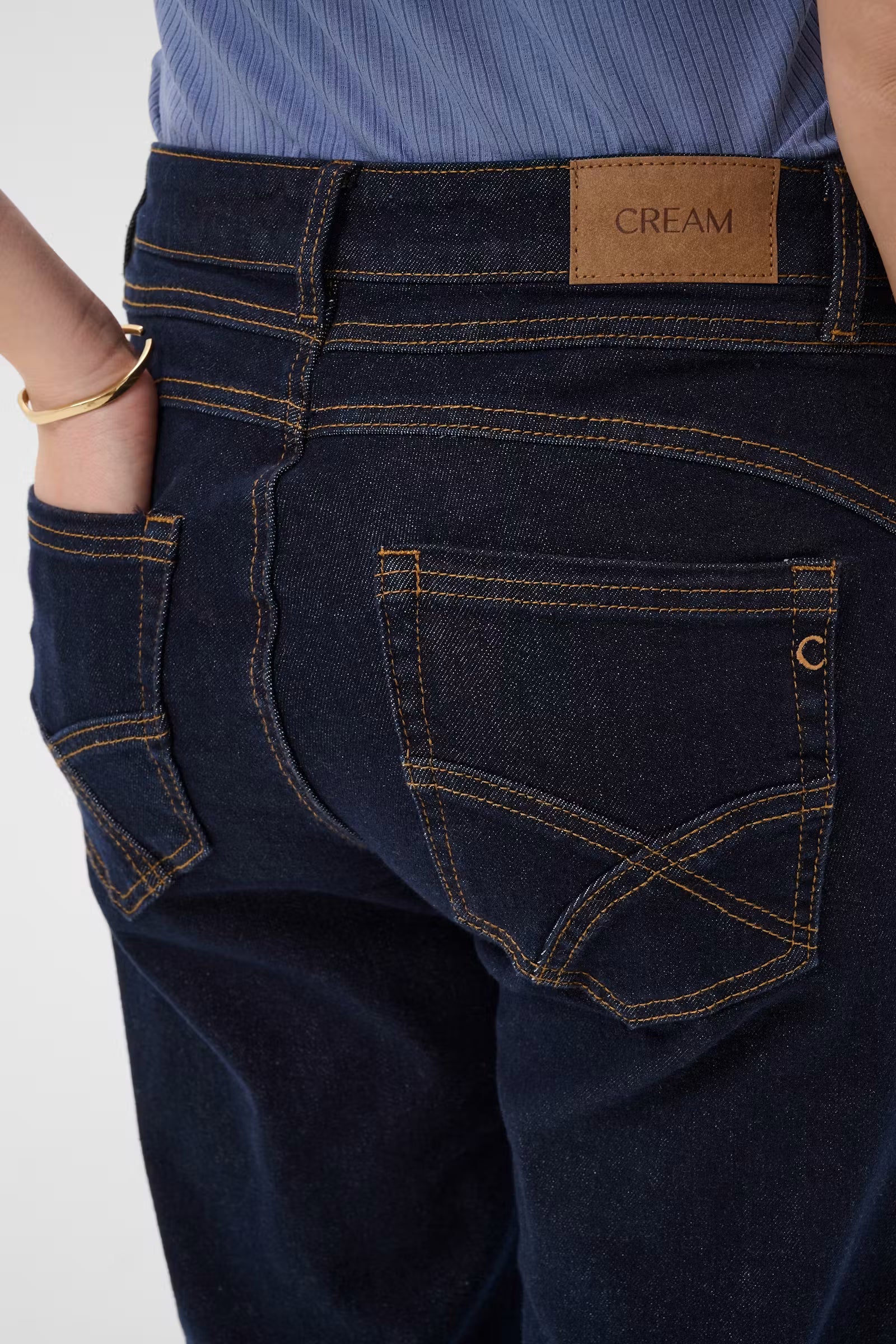 Cream jeans donker blauw model CRlone straight leg cape breton rinse blue
