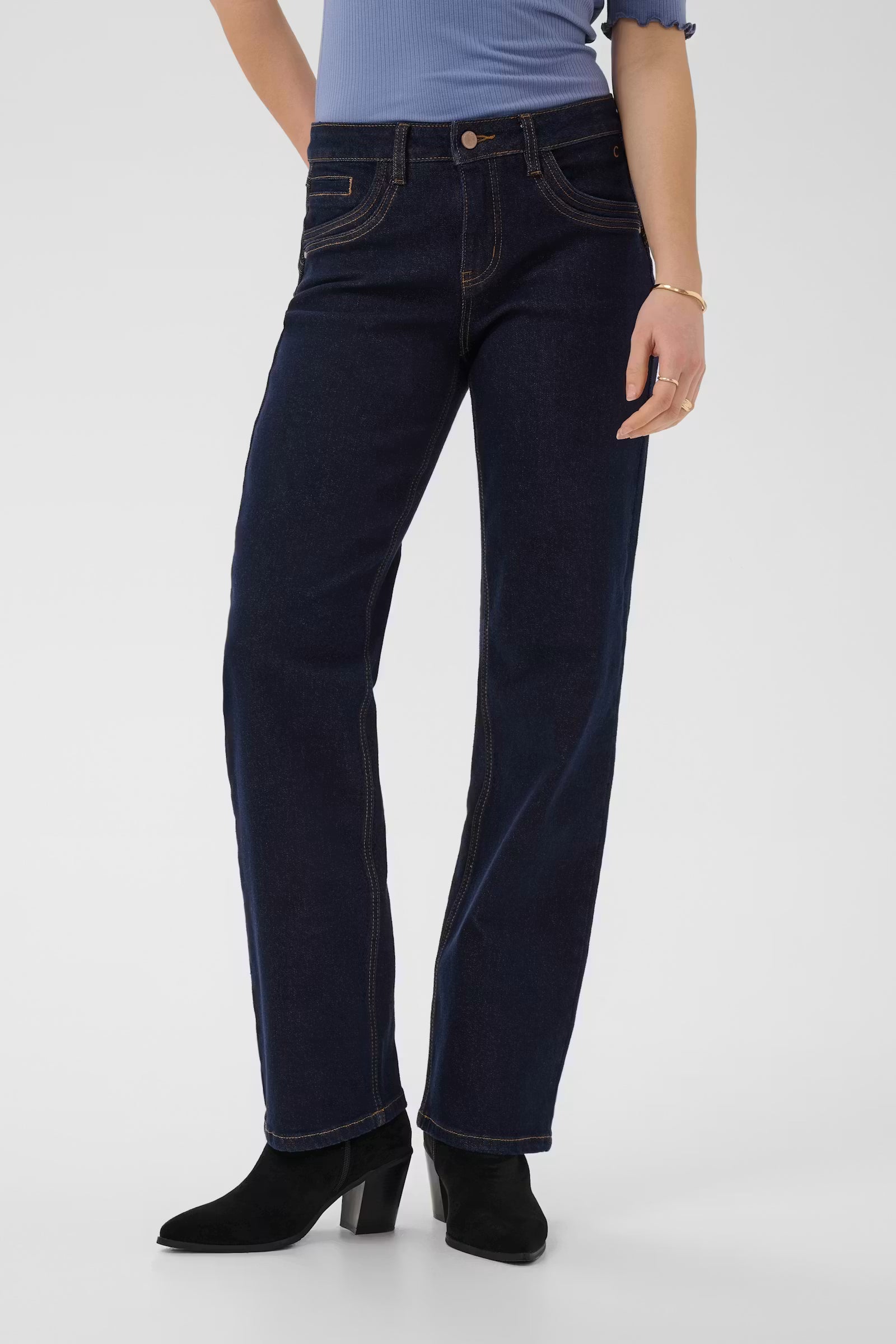 Cream jeans donker blauw model CRlone straight leg cape breton rinse blue