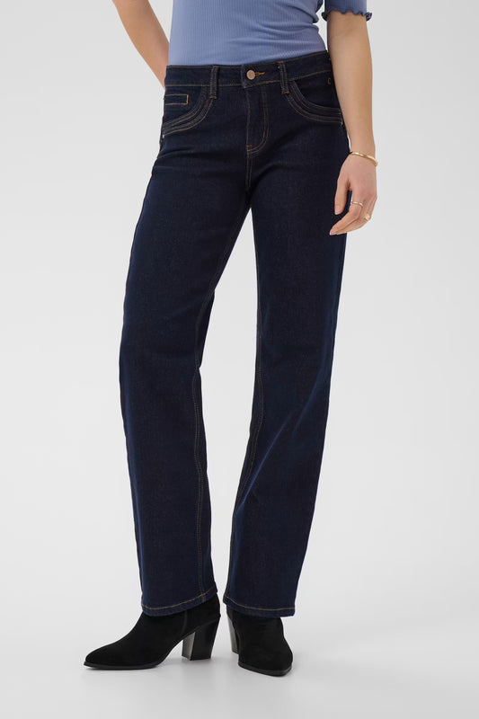 Cream jeans donker blauw model CRlone straight leg cape breton rinse blue