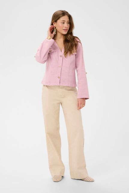 Cream denim jasje licht roze model CRvisti colored jacket pink nectar