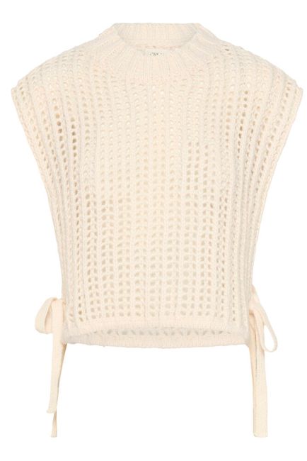 Cream spencer gehaakt beige model CRwullie knit slipover whisper white