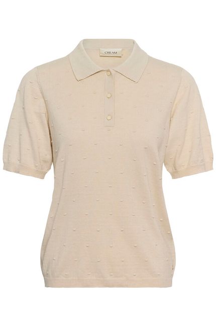 Cream polo beige model CRhanne knit polo oatmeal