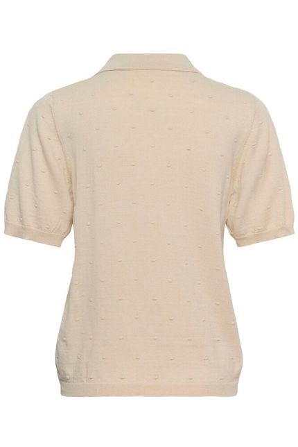 Cream polo beige model CRhanne knit polo oatmeal