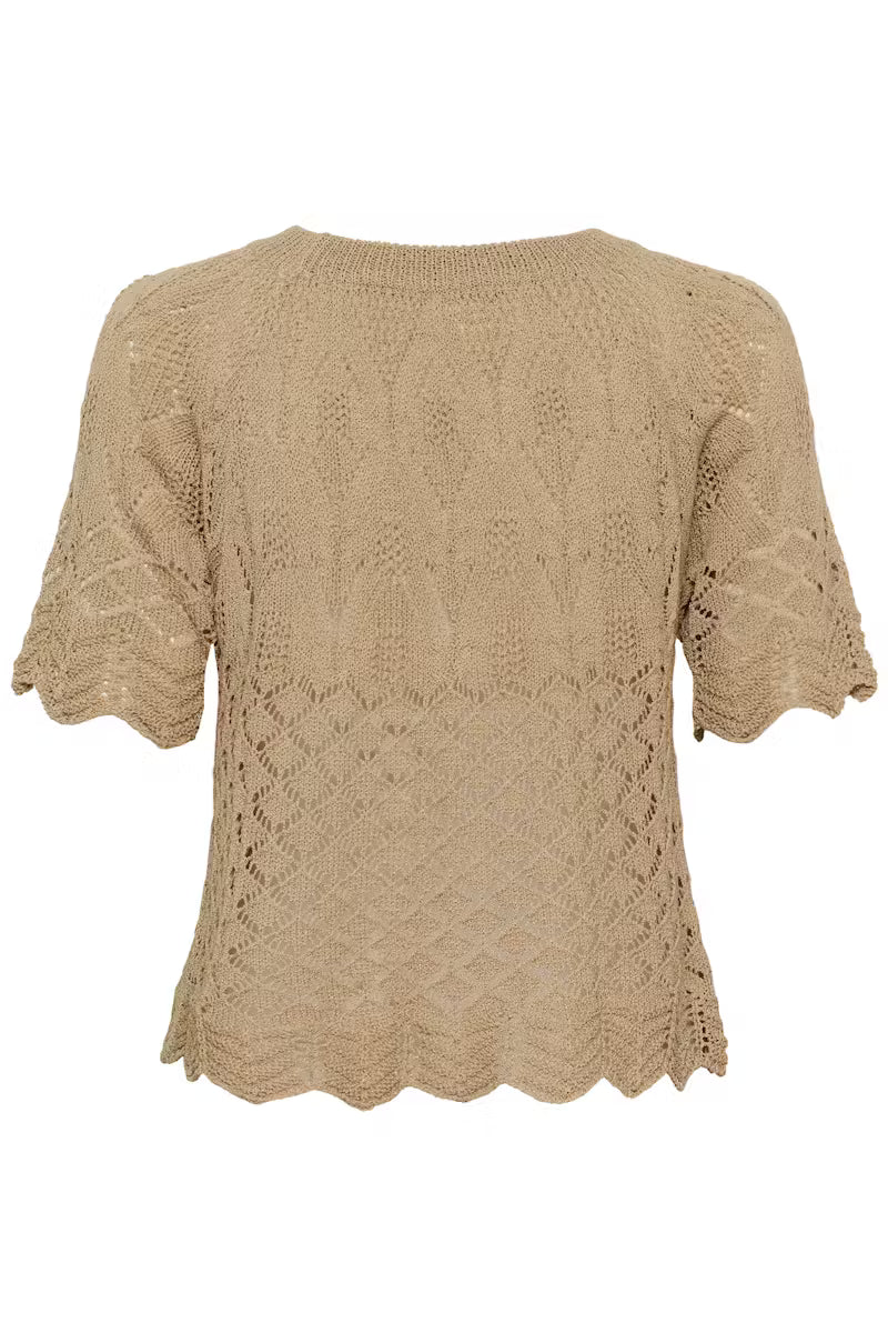 Cream top gehaakt crochet zandkleur model CRSevija blouse light amphora