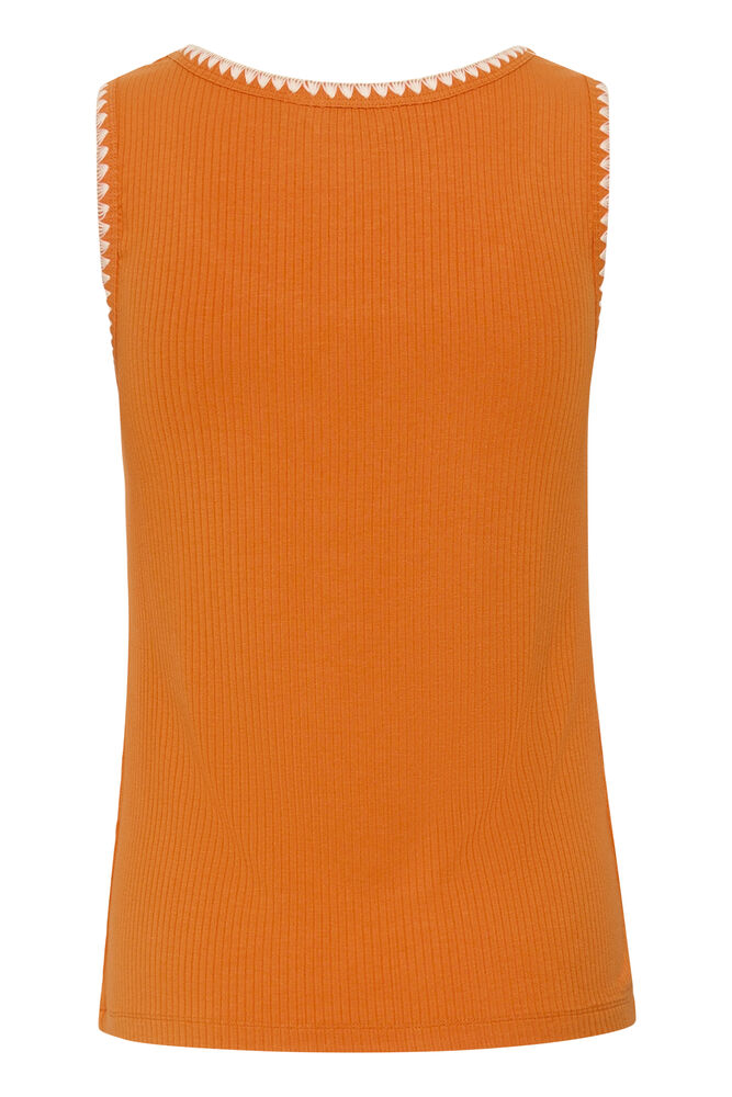 Cream top oranje met beige detail hals model CRribba celosia orange