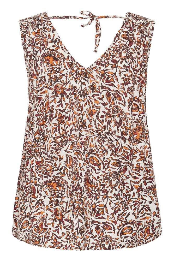 Cream top oranje print model CRTiah orange saraza flower