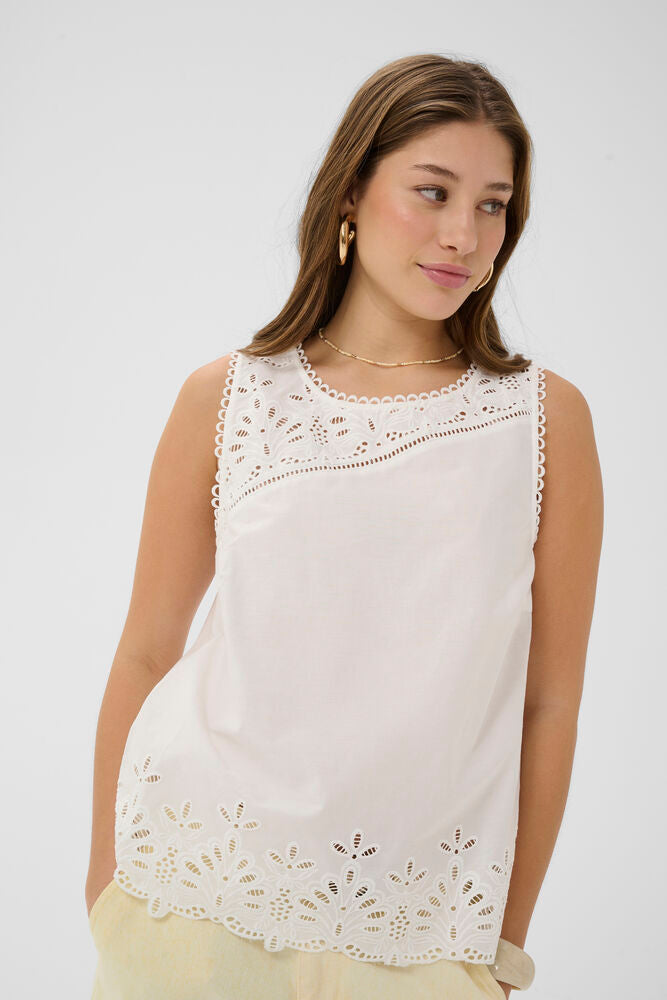 Cream top off white broderie model CRselina snow