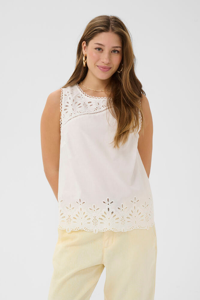 Cream top off white broderie model CRselina snow