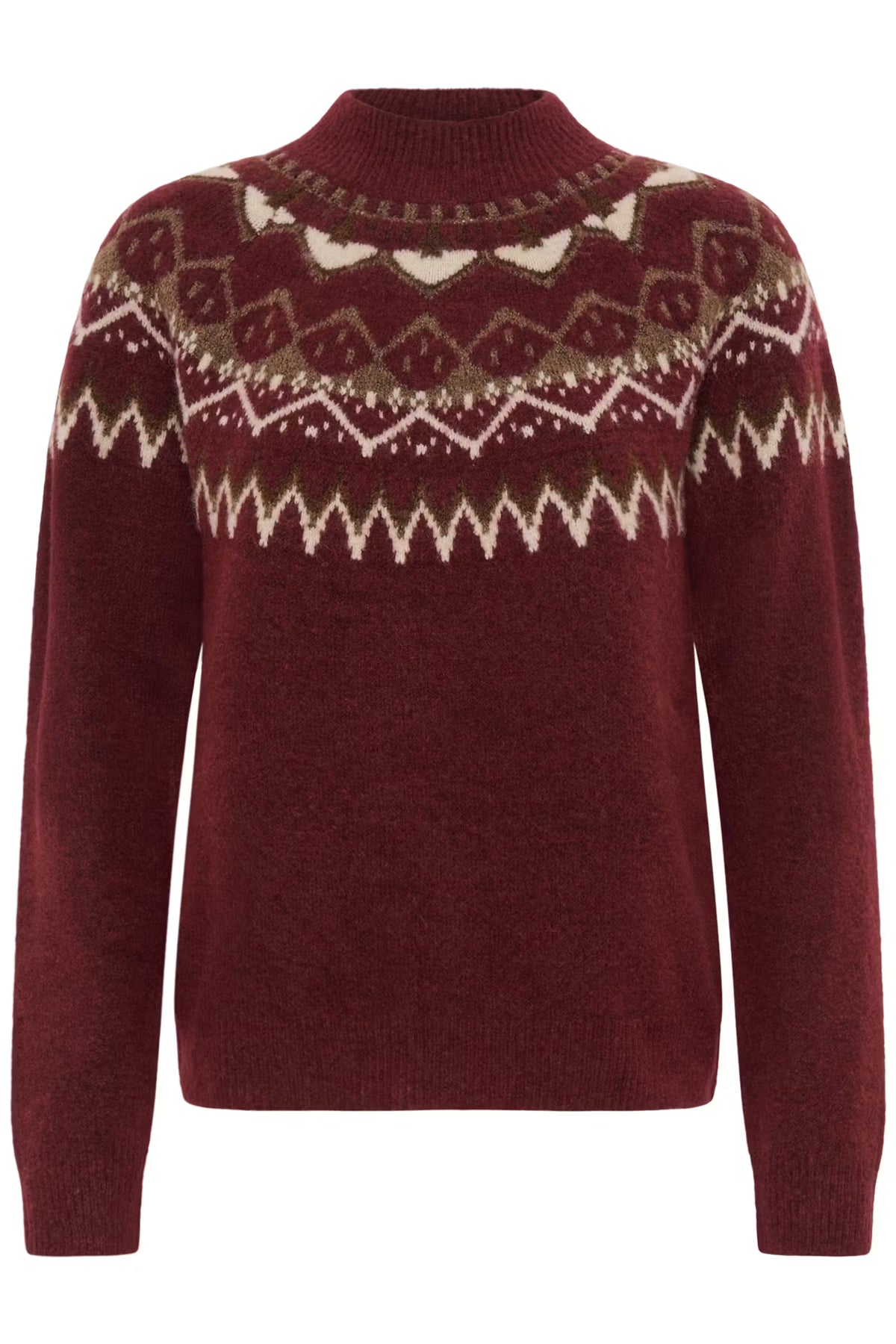 Cream trui bordeaux rood noorse print model CRcherrie pullover carbernet island
