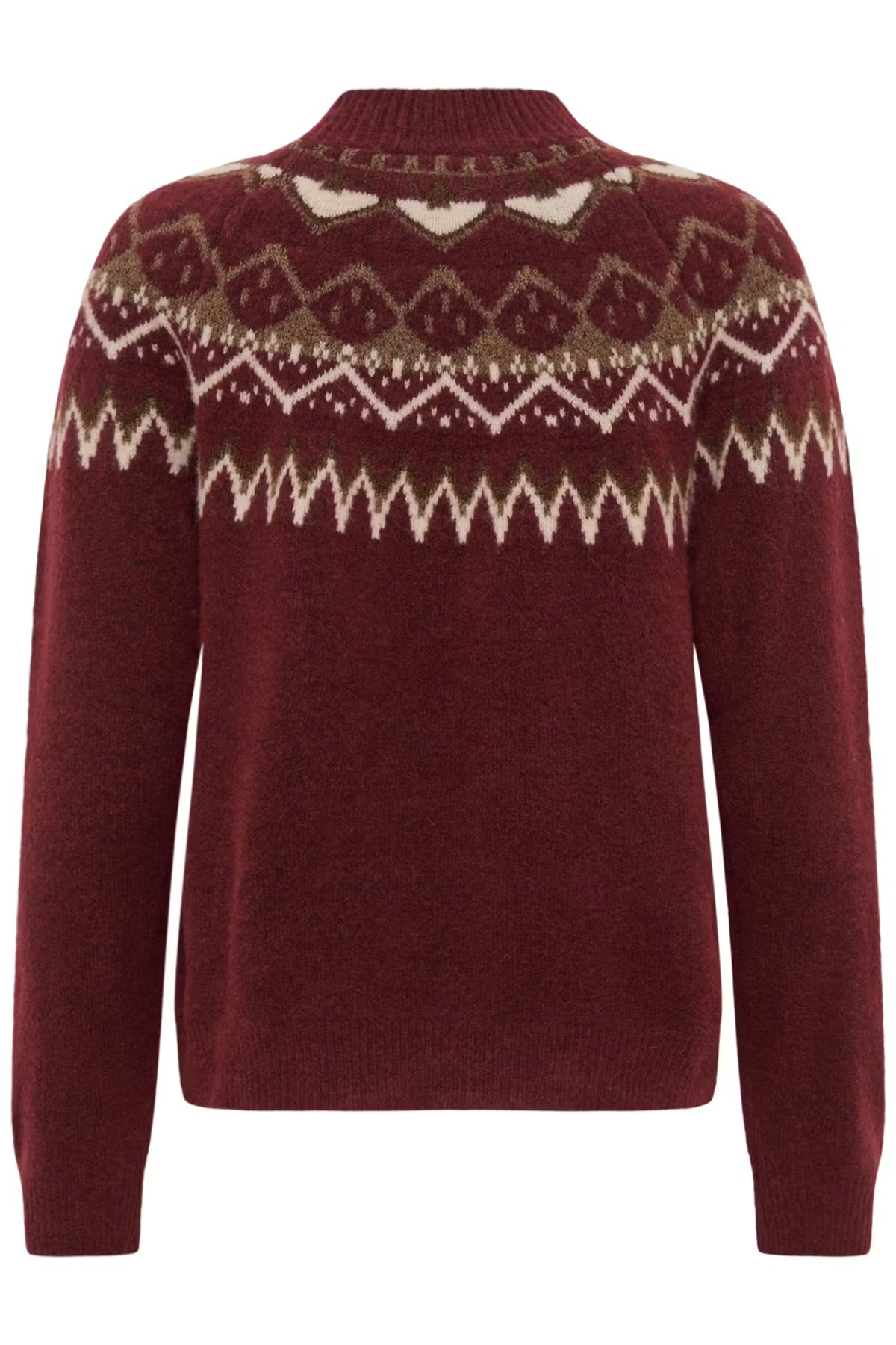 Cream trui bordeaux rood noorse print model CRcherrie pullover carbernet island