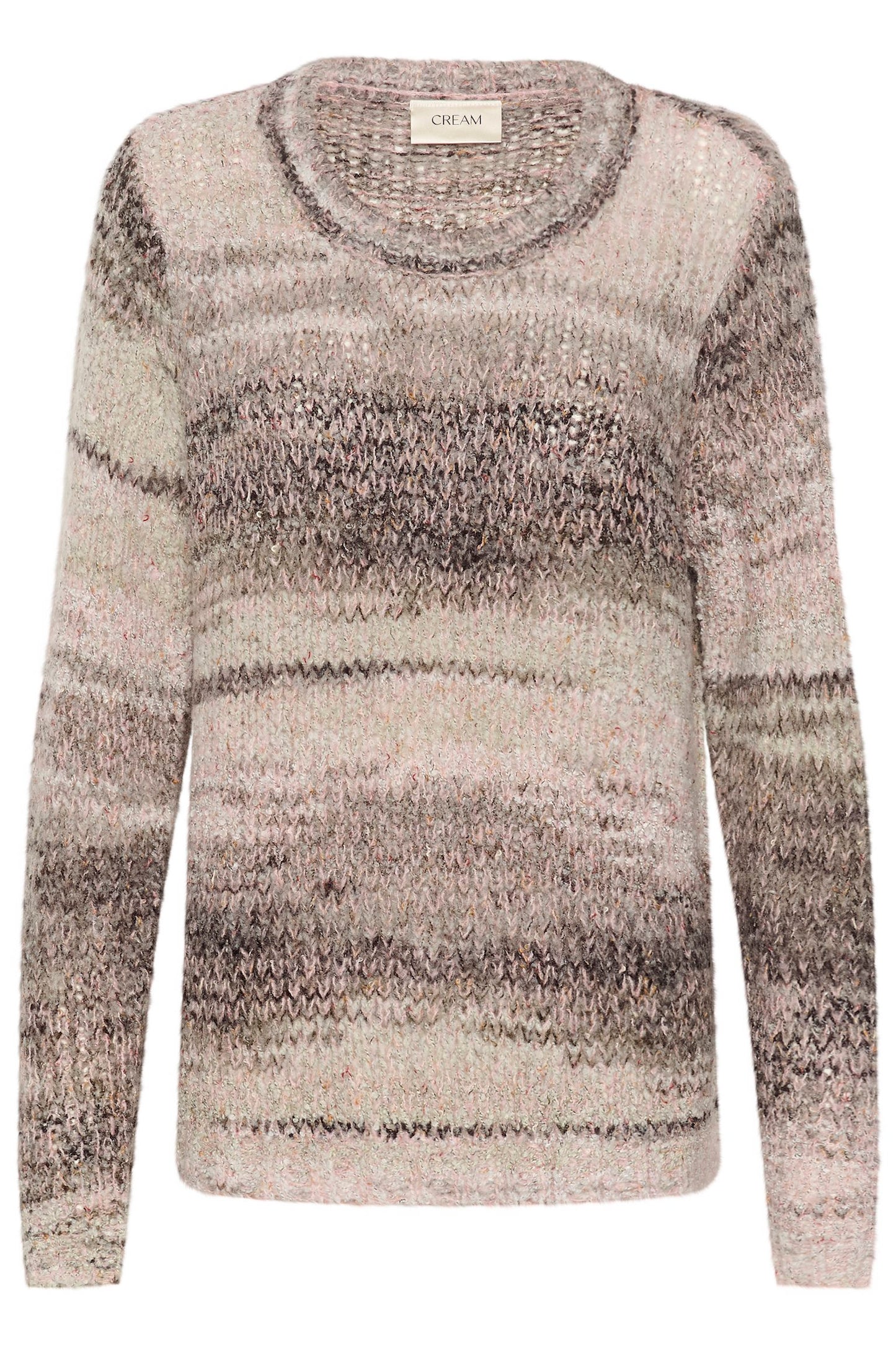 Cream trui grijs roze multi model CrLila knit pullover pink castlerock