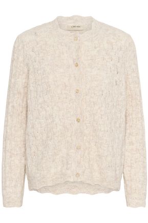 Cream vest beige model CRjunah cardigan oat melange
