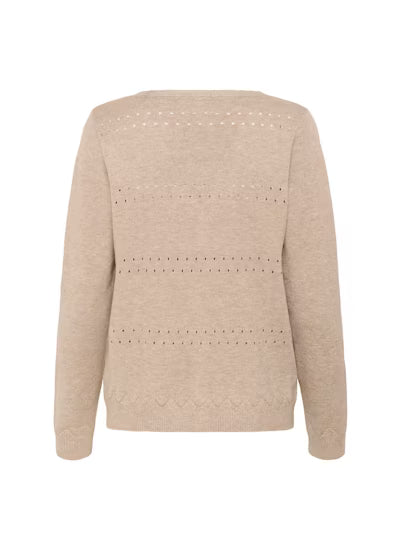 Cream vest beige model CRdela cardigan cobblestone melange