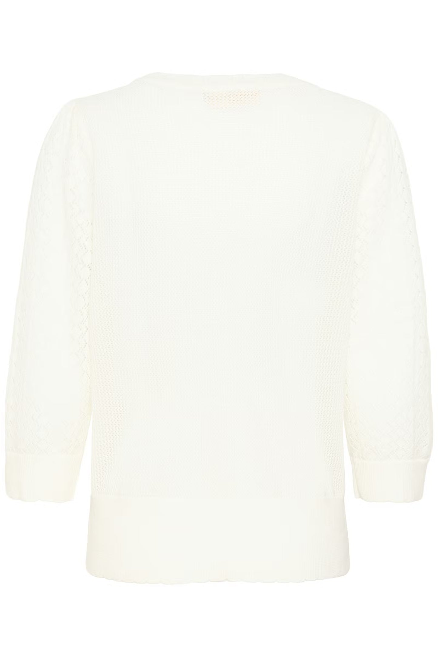 Cream vest off white met bloemen knoopjes zilverkleur model CROluki knit cardigan