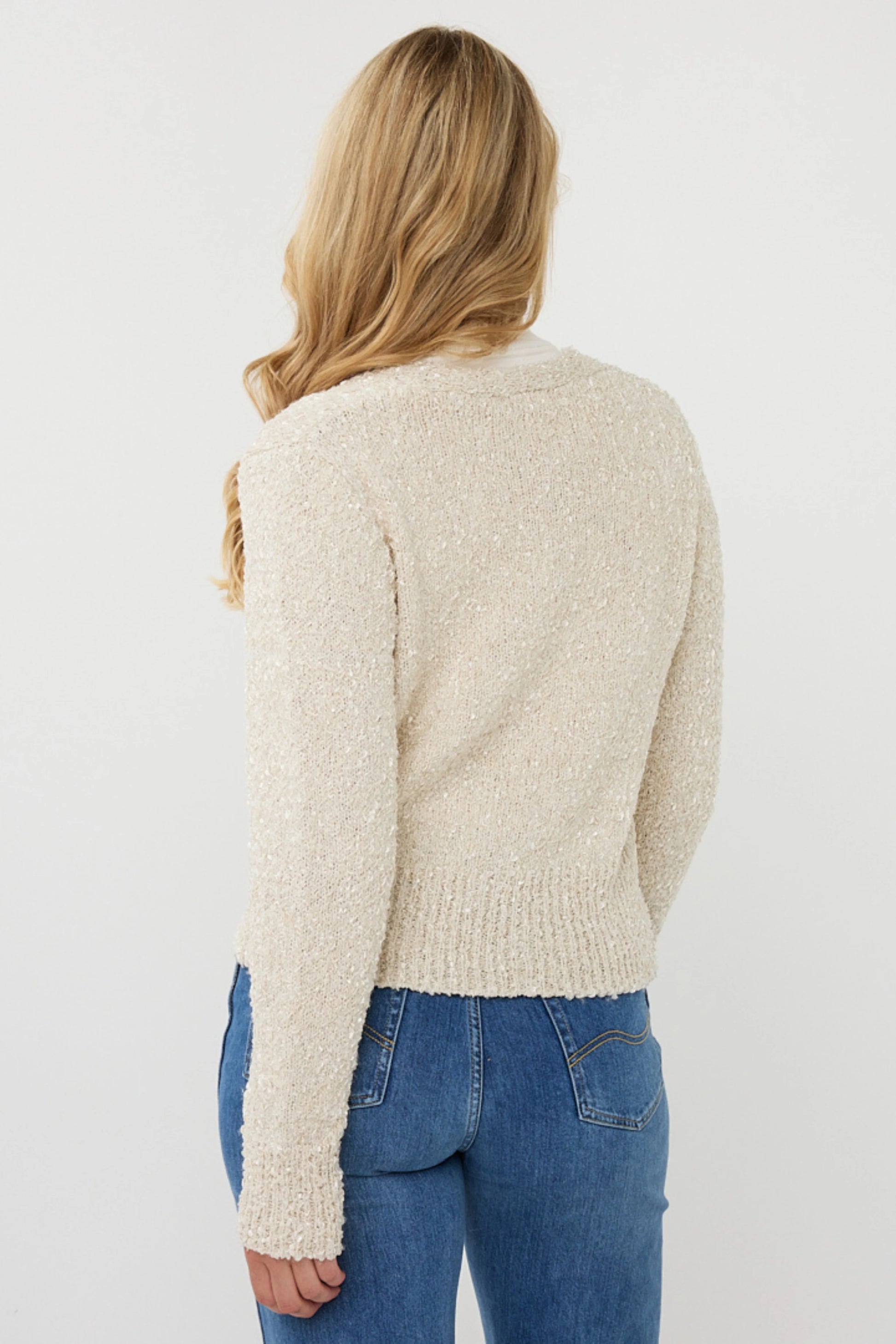 Esqualo vest offwhite fancy button F25.02538