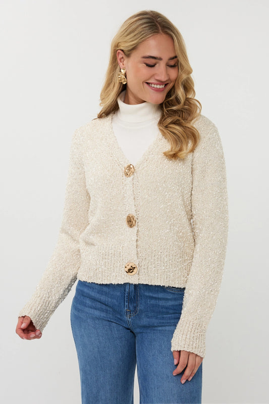 Esqualo vest offwhite fancy button F25.02538