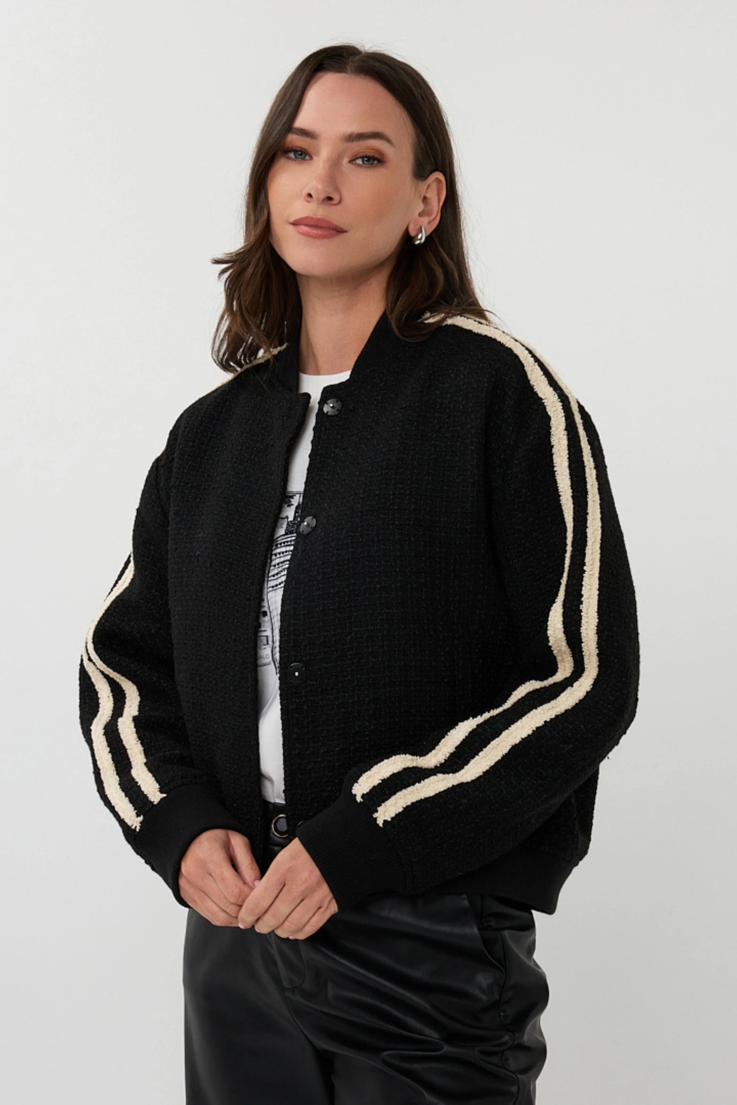 Esqualo bomber zwart model Jackter bomber black F25.37528