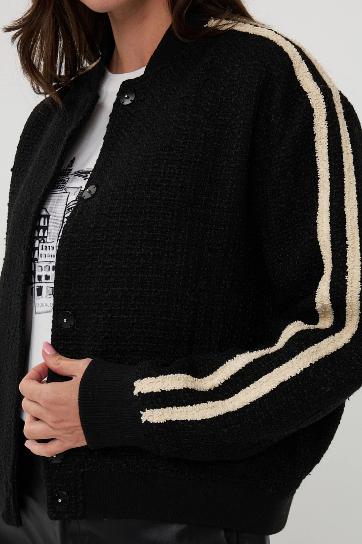 Esqualo bomber zwart model Jackter bomber black F25.37528