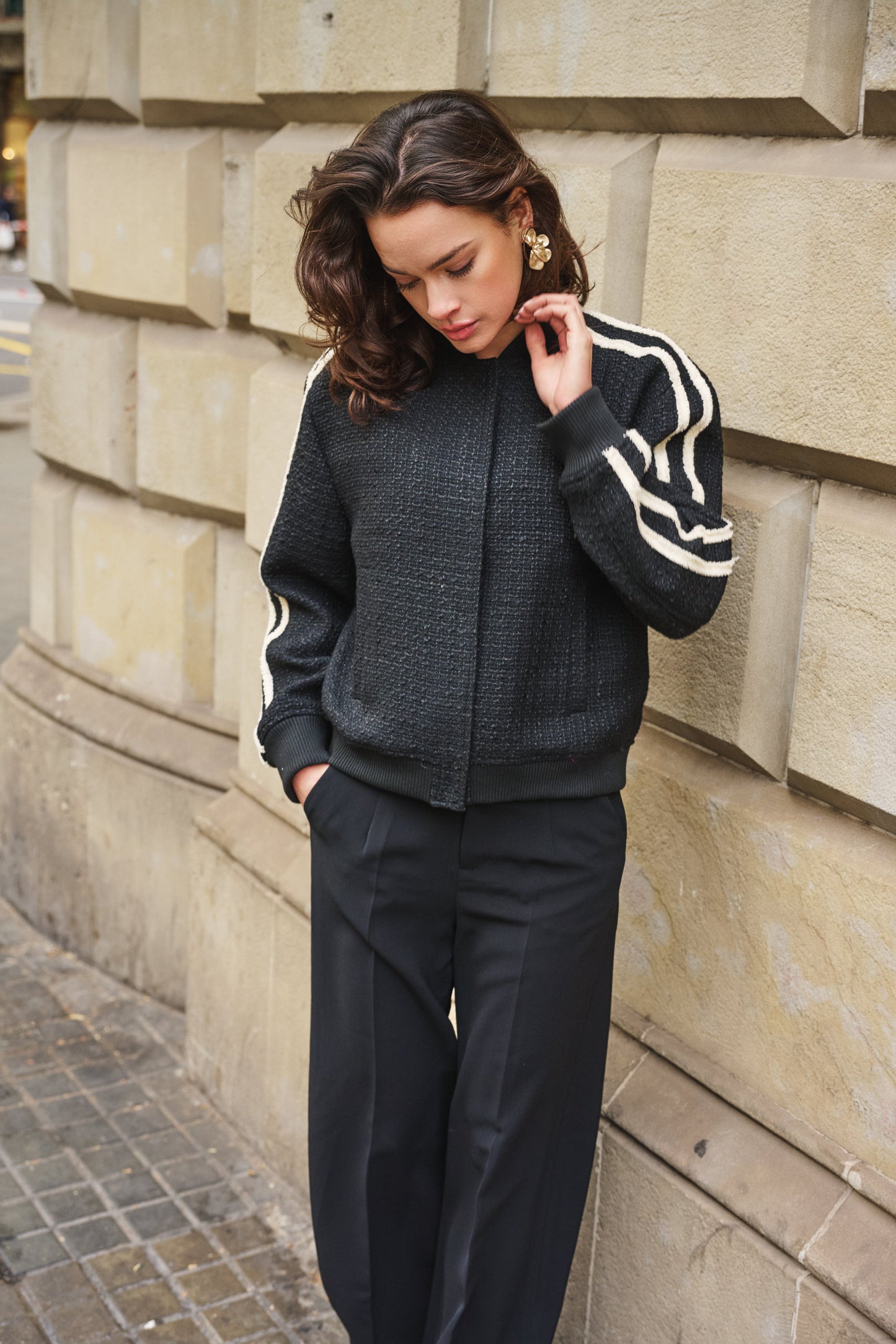 Esqualo bomber zwart model Jackter bomber black F25.37528