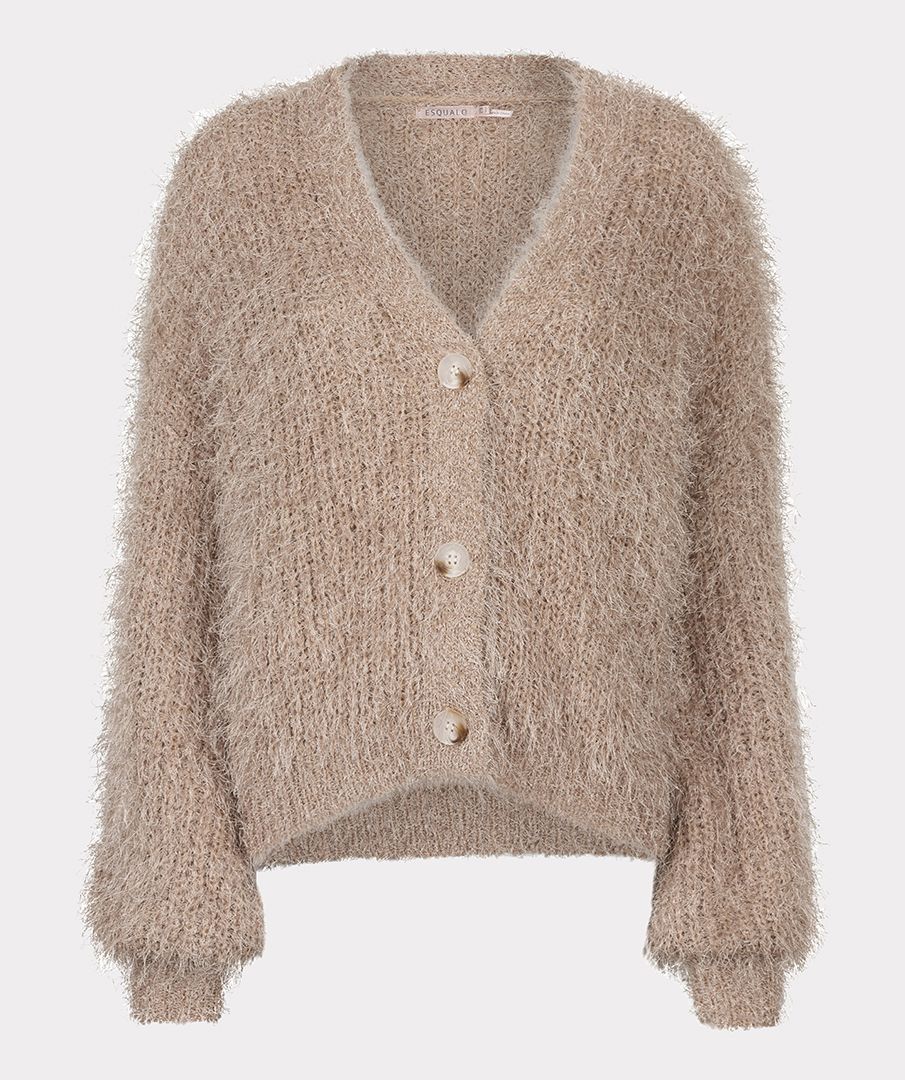 Esqualo vest beige Cardigan short hairy