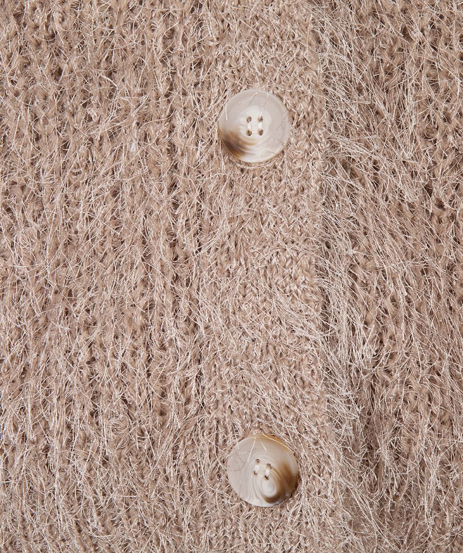 Esqualo vest beige Cardigan short hairy