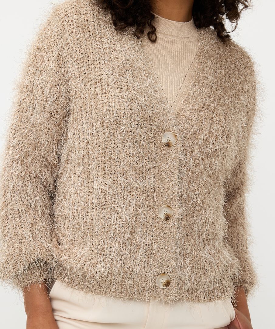 Esqualo vest beige Cardigan short hairy