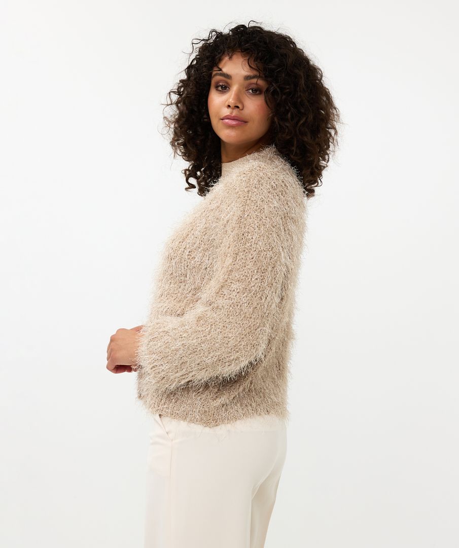 Esqualo vest beige Cardigan short hairy