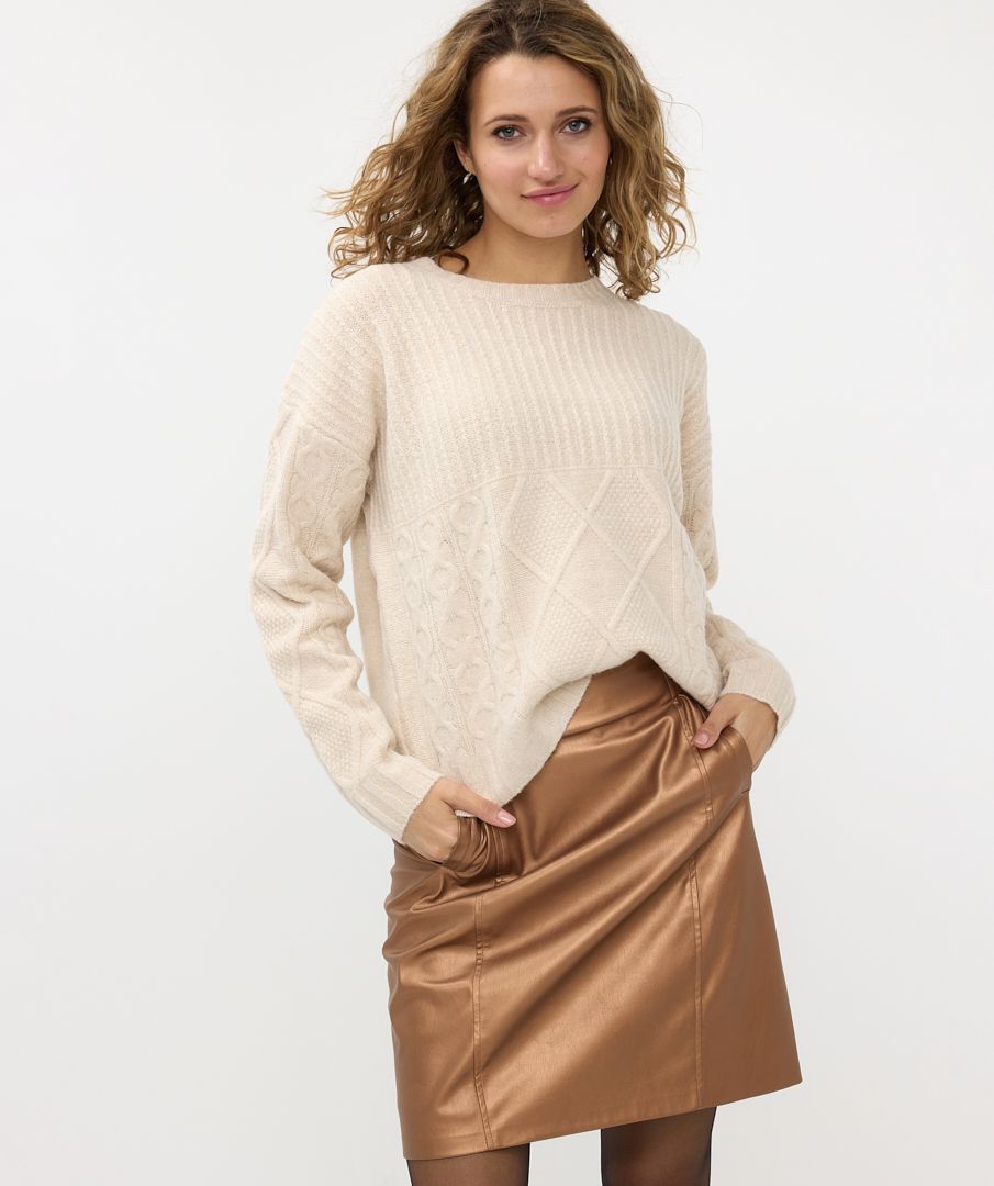 Esqualo trui beige melange sweater