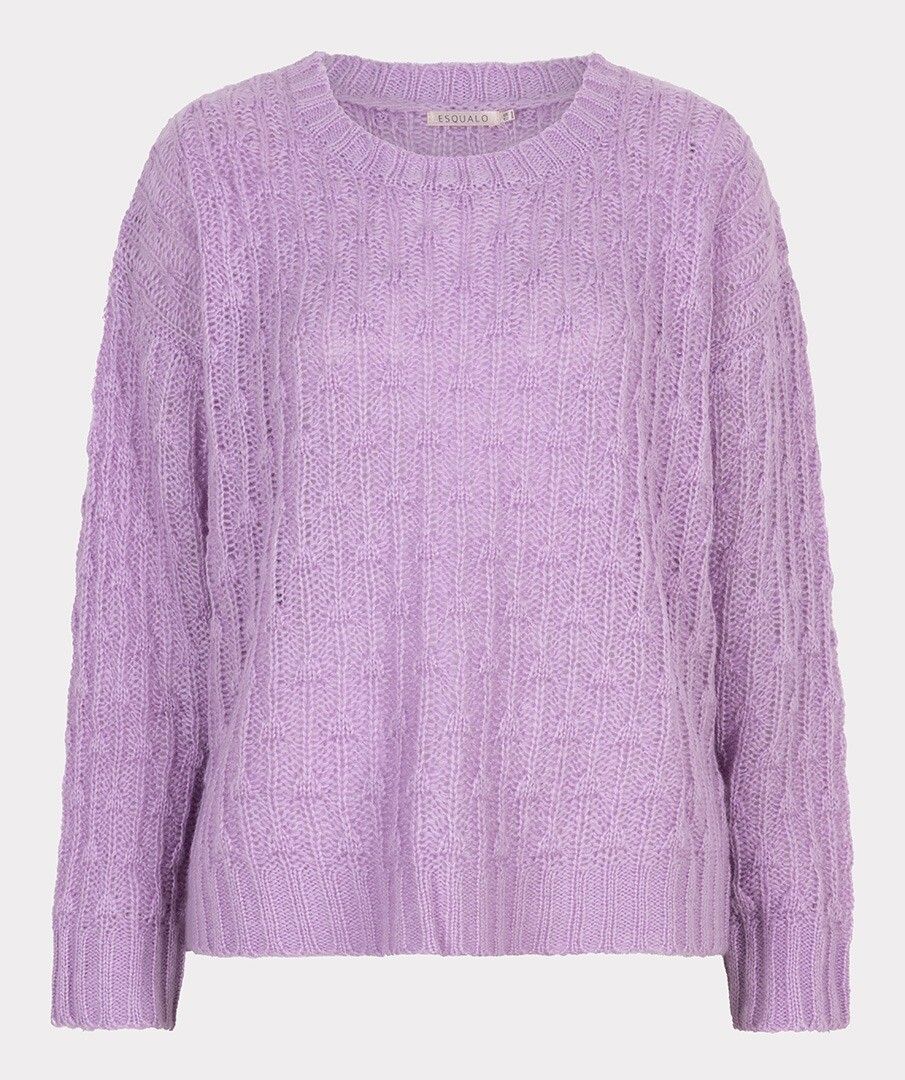 Esqualo trui lila gebreid model sweater ajour light violet ES_F25.02508