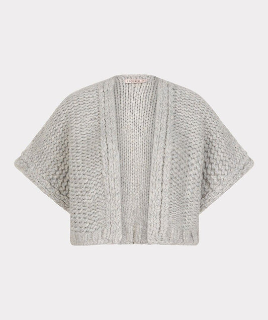 Esqualo gilet gebreid grijs model ES_F25.07500 light grey melange