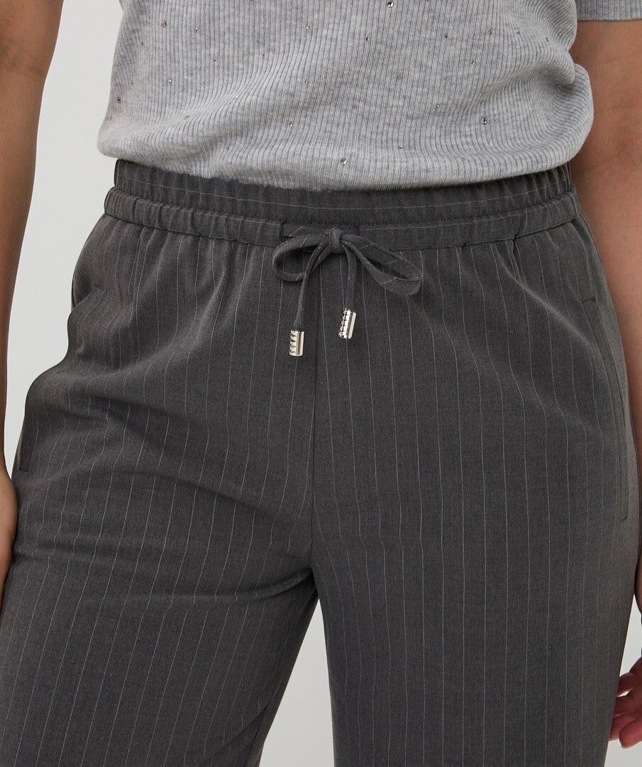 Esqualo pantalon grijs pinstripe model drawstrings ES_F25.10548