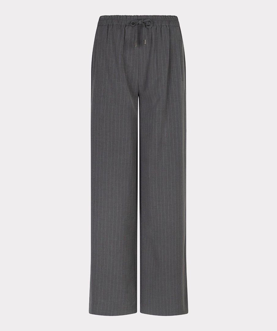 Esqualo pantalon grijs pinstripe model drawstrings ES_F25.10548